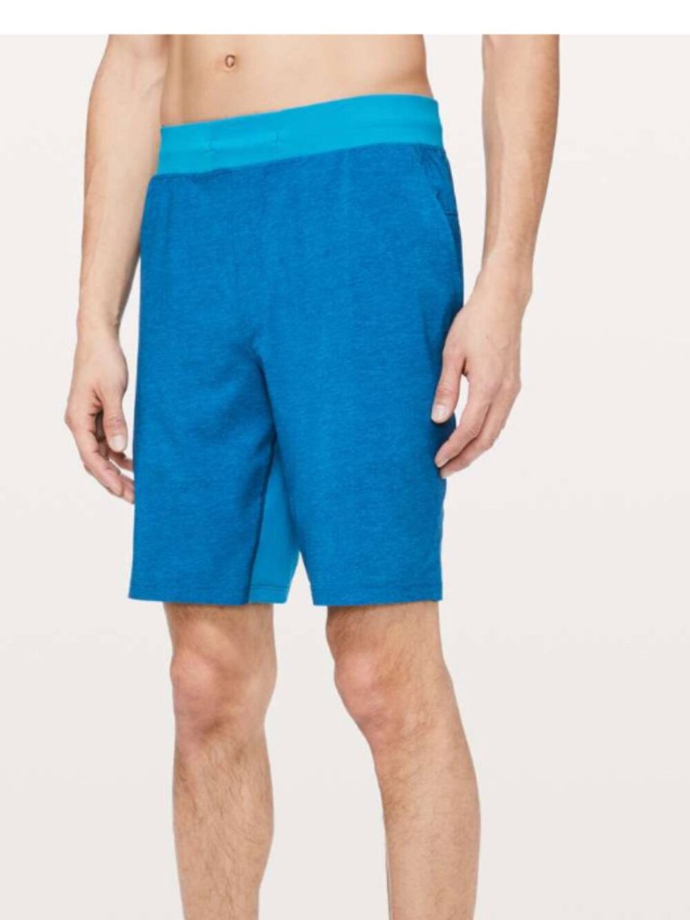Lululemon T.H.E. Short 9" *Linerless Heathered Texture Printed Vivid Aqua blue M